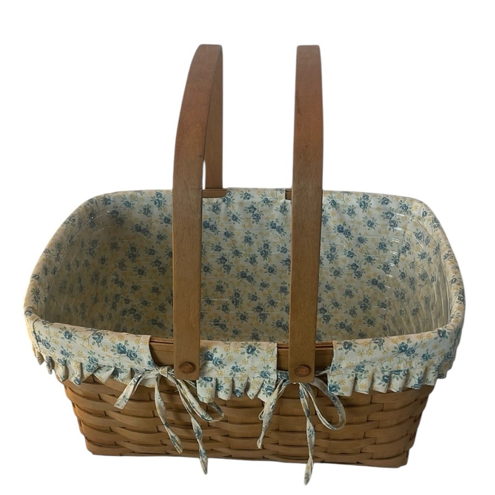 Longaberger double handles vtg 2002 Market Basket Spring Floral Lining protector